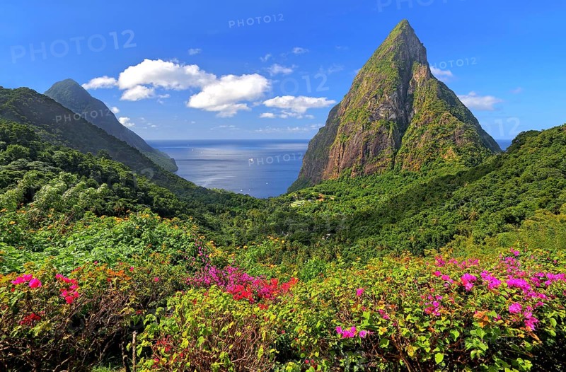 Landscape with the two Pitons