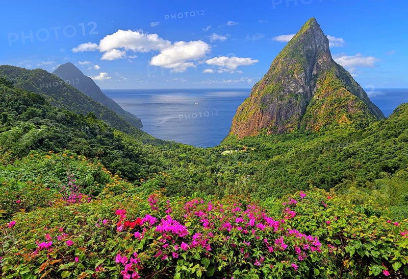 Landscape with the two Pitons