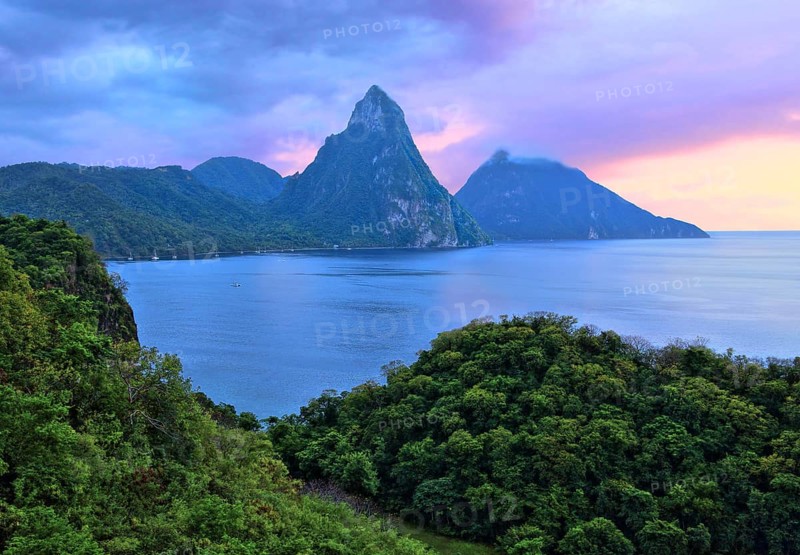 Landscape with the two Pitons