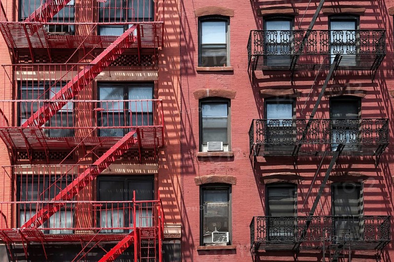 Building with fire escapes