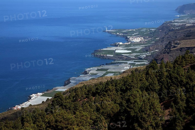 View onto banana plantations and Puerto Naos