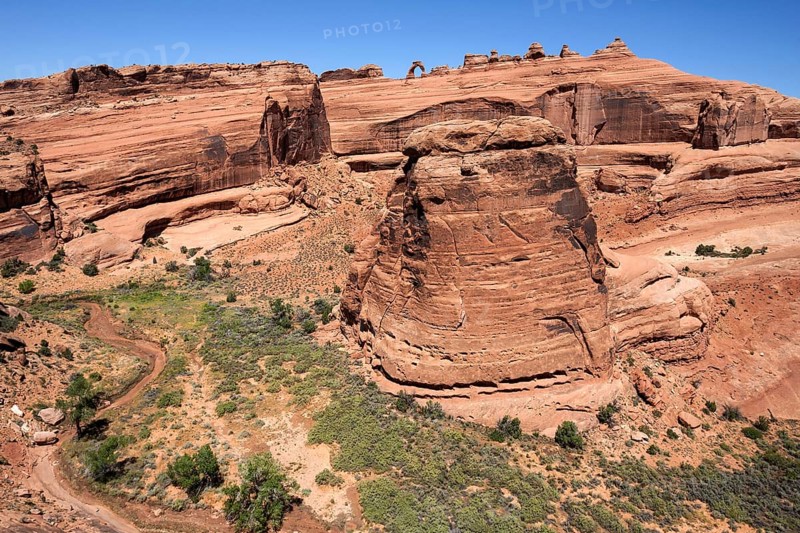 View of rock formations from upper Delicate Arch Viewpoint
