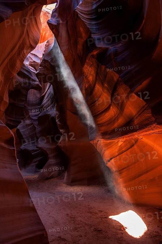Colourful sandstone formations with light
