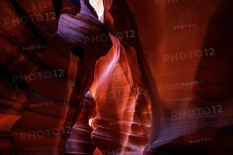 Colourful sandstone formations with light