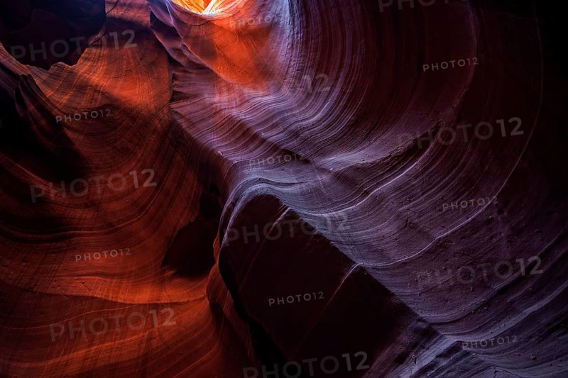 Colourful sandstone formations with light