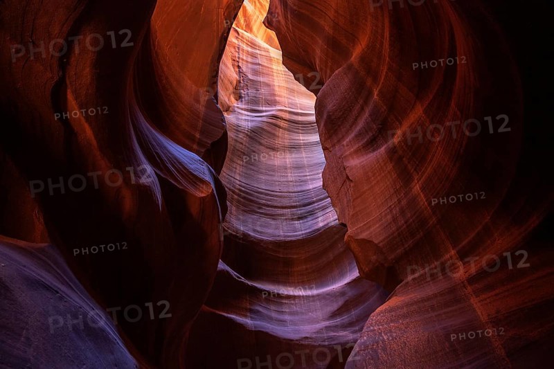 Colourful sandstone formations with light