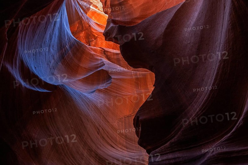 Colourful sandstone formations with light