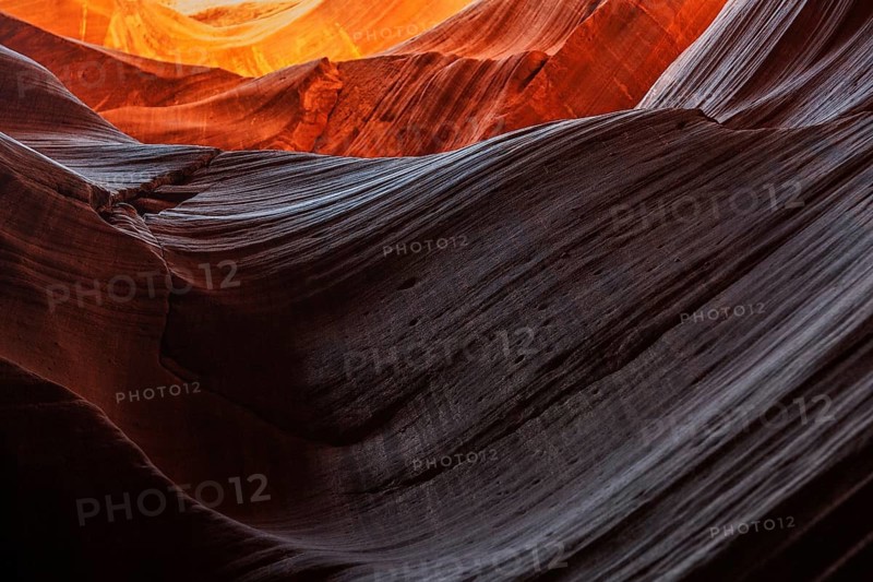 Sandstone formations in Upper Antelope Canyon