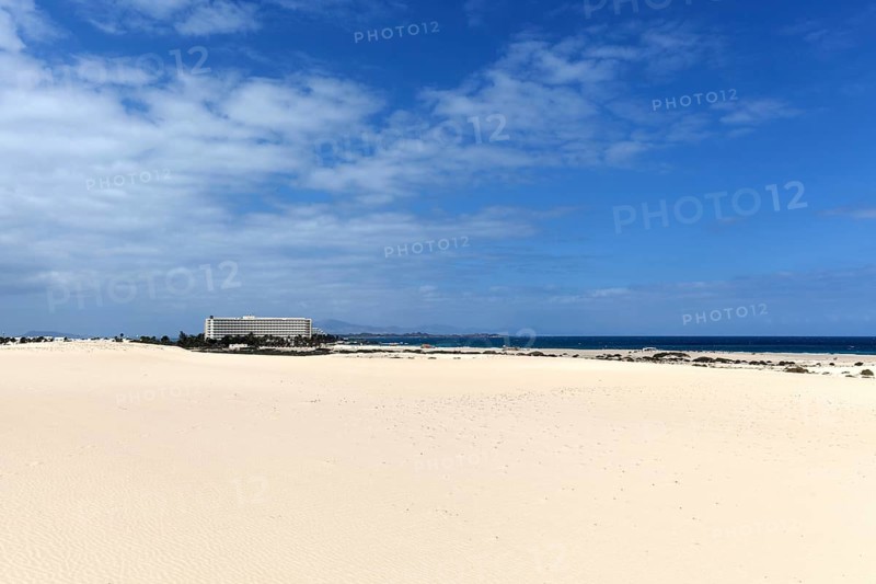 White sand dunes in the wandering dunes of El Jable