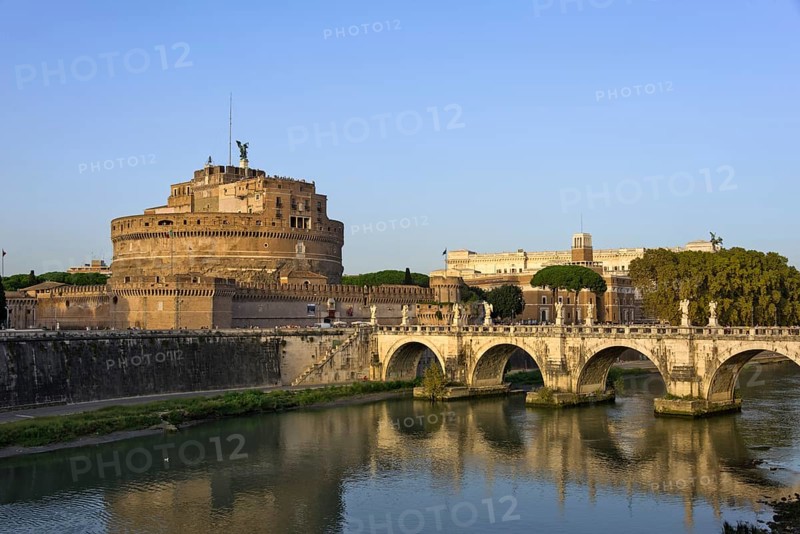 Castel Sant'Angelo and Ponte Sant'Angelo over the Tiber river