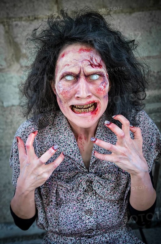 Mad and hungry zombie