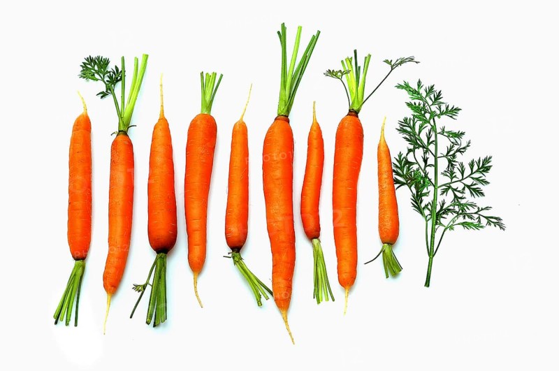 Carrots against a white background