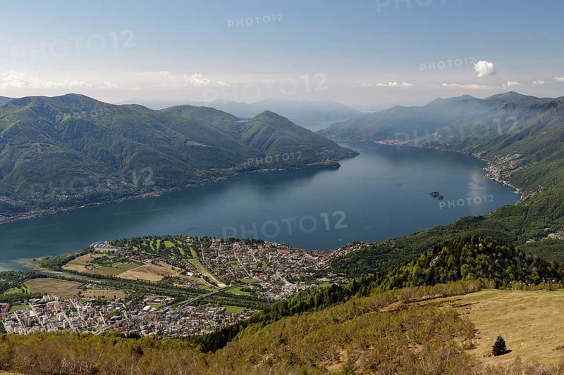 Locarno peninsula and Ascona with Lake Maggiore