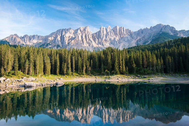 Karersee lake in front of Latemar