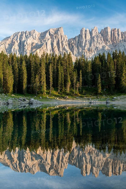 Karersee lake in front of Latemar