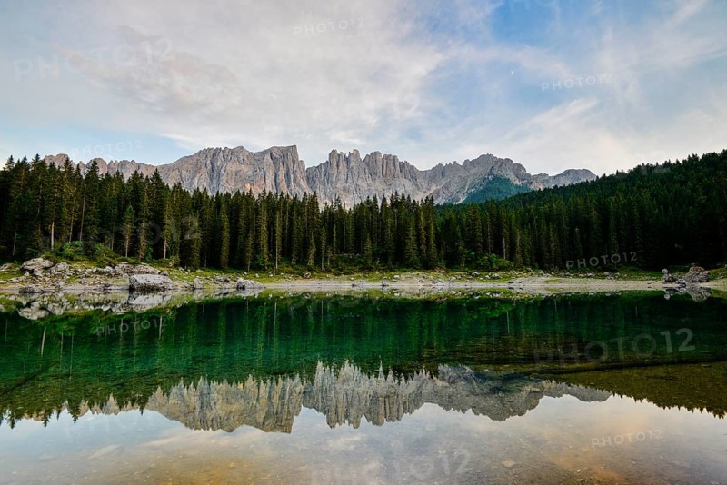 Karersee lake in front of Latemar