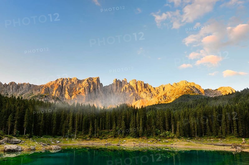 Karersee lake in front of Latemar