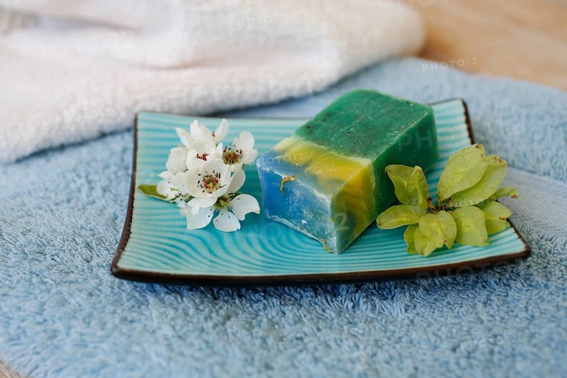 Soap piece with flowers