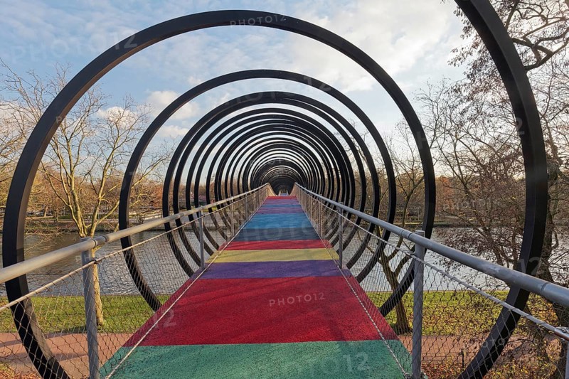 Spiral footbridge over the Rhine-Herne Canal