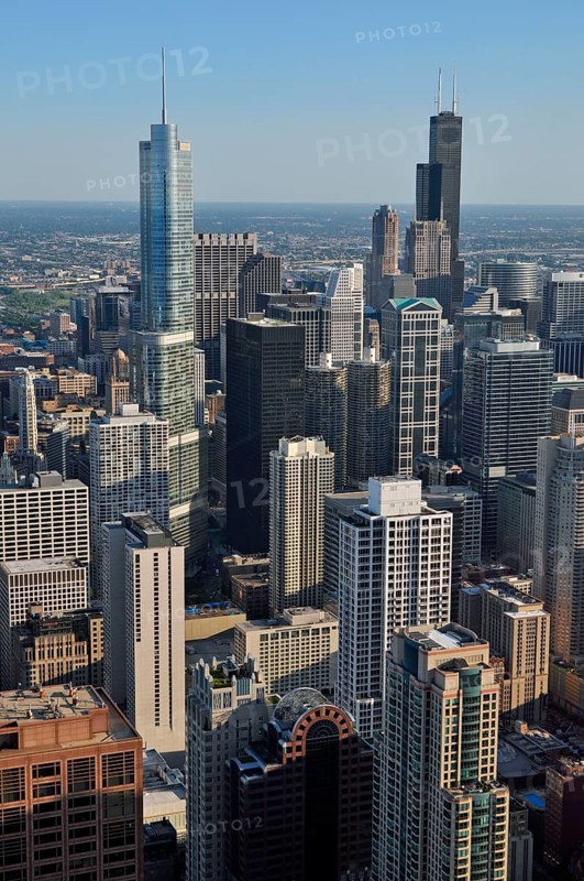 Chicago skyline and Lake Michigan