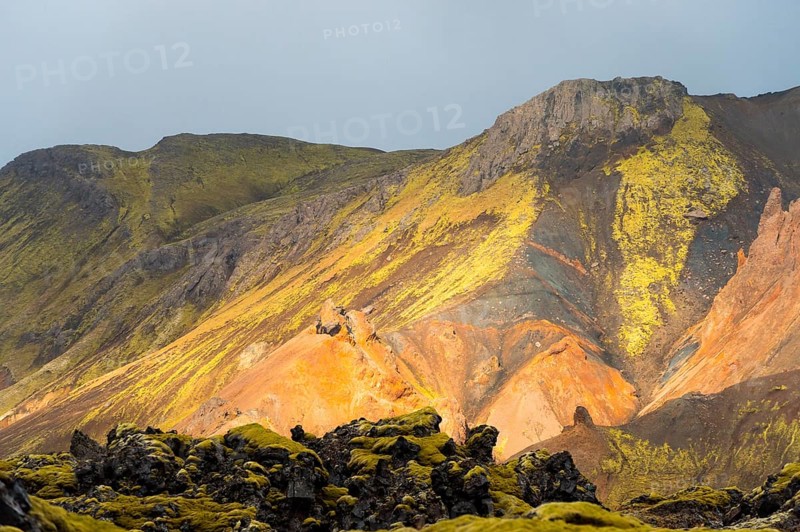 Volcanic mountains in the morning light