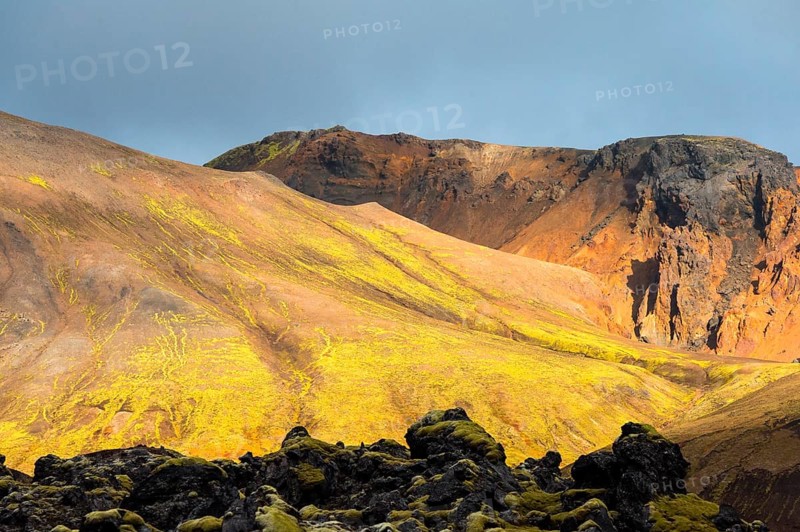 Volcanic mountains in the morning light