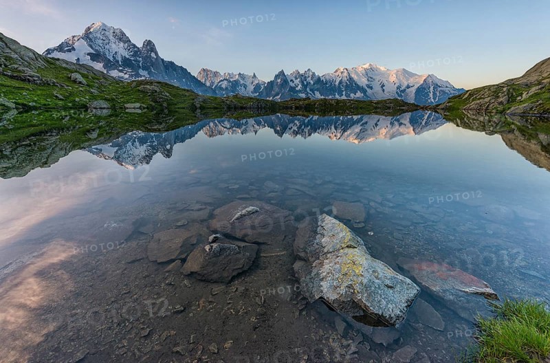 Mont Blanc reflected in Lake Cheserys