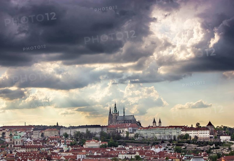 Views of Prague Castle and Mala Strana with St. Vitus Cathedral