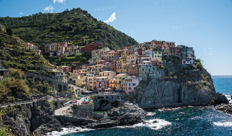 Colorful houses on cliffs