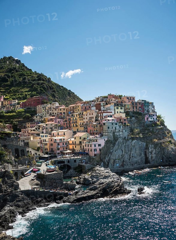 Colorful houses on cliffs
