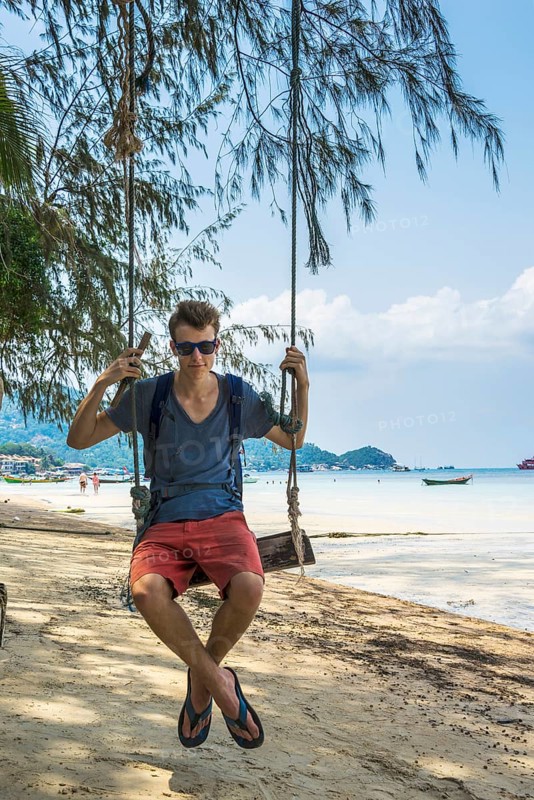 Young man on swing