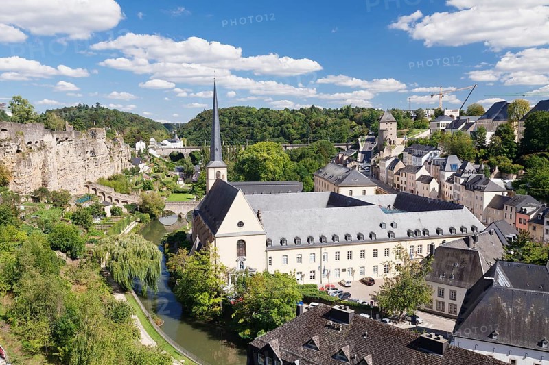 Neumunster Abbey in the Grund district behind former fortress wall