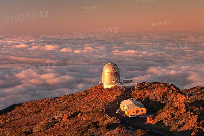 Observatory of the Roque de los Muchachos at sunset