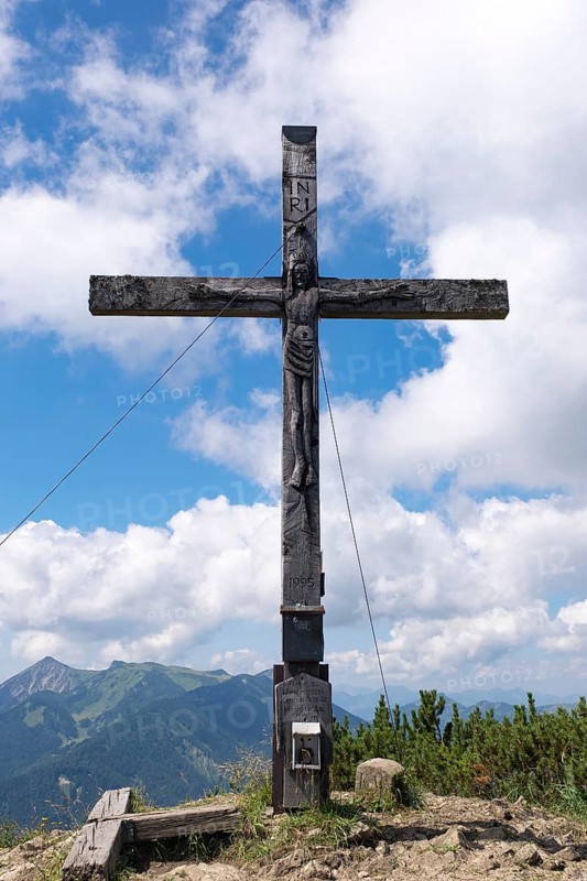 Summit cross of Hochplatte in Marquartstein