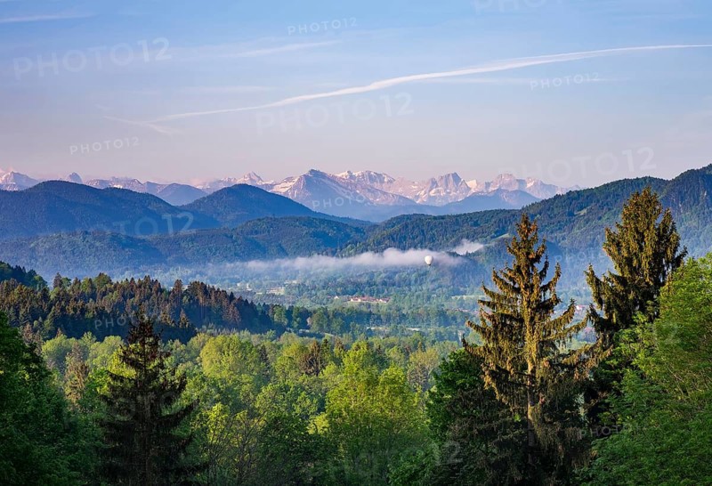 View from the Sonntraten near Gaissach over the Isar valley