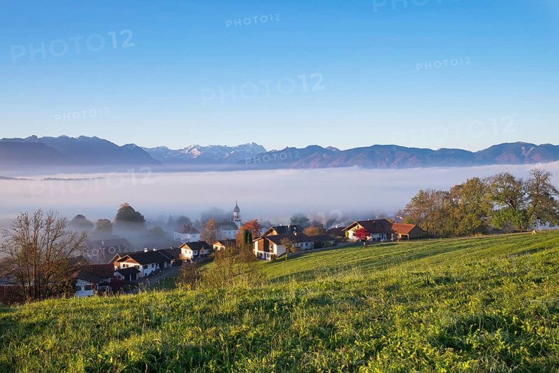 Aidling with fog in autumn