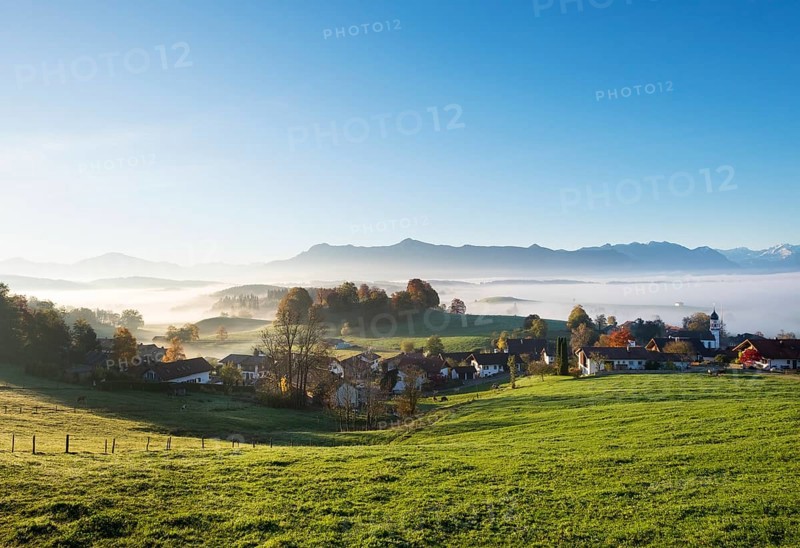Aidling with fog in autumn