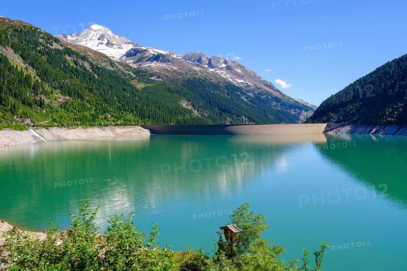 Schlegeis reservoir with dam wall