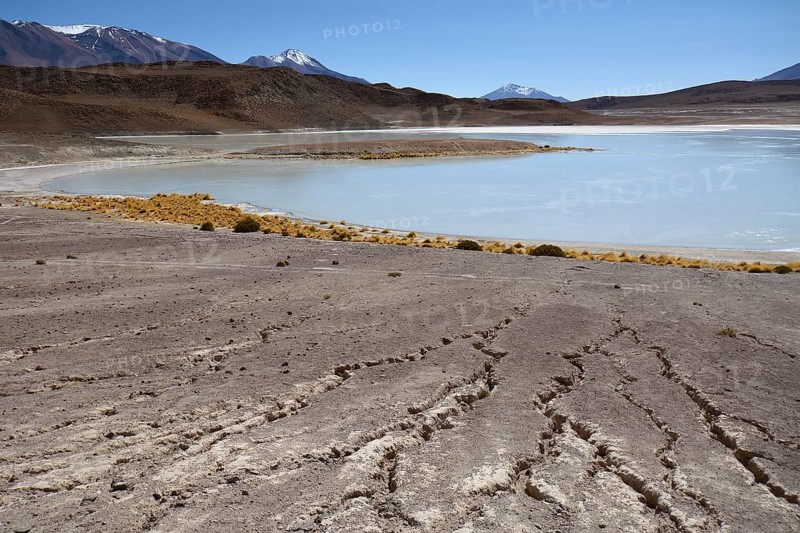 Laguna Hedionda with erosion structures by the shore