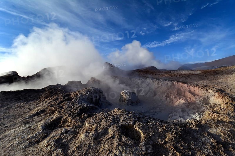Hot springs with mud pools and steam