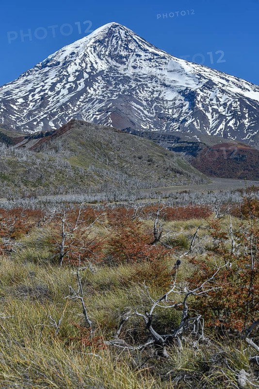 Snow covered volcano Lanin