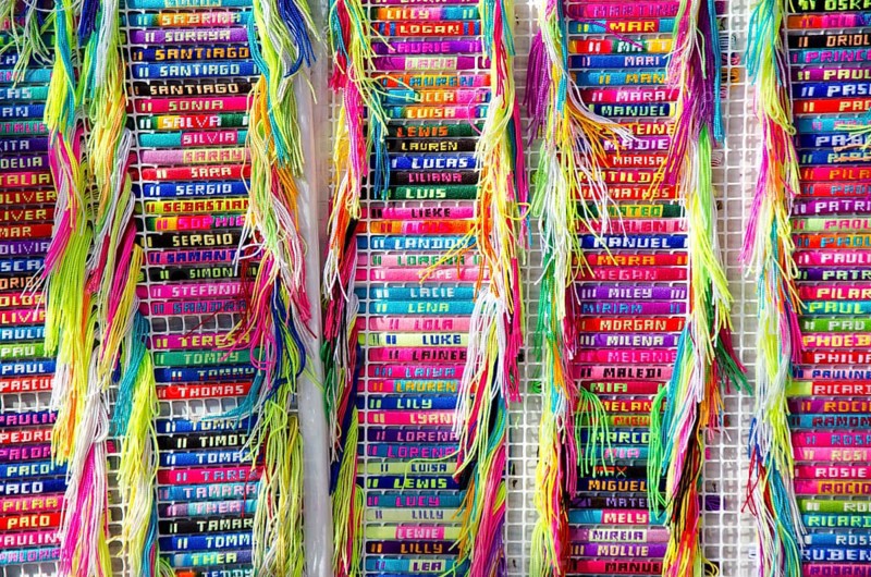 Woven braclets with names for sale