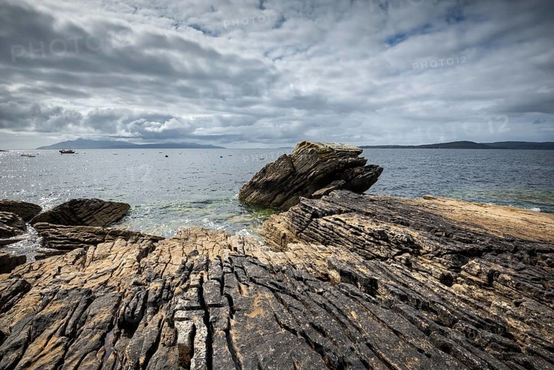 Weathered volcanic rock in the bay of Elgol