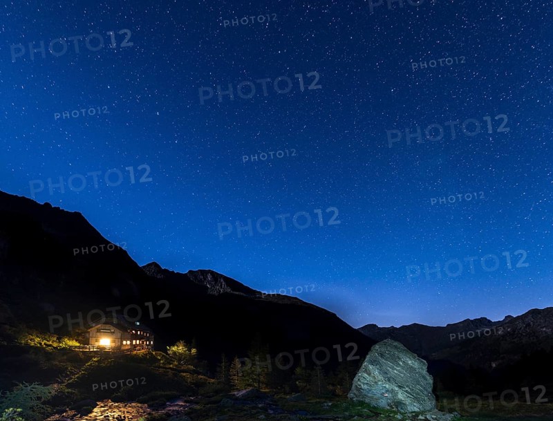 Starry sky above Gollinghutte at night