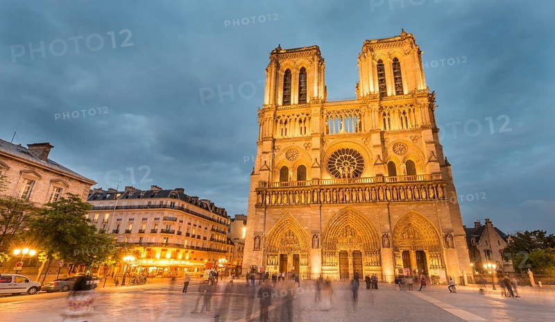 Notre Dame Cathedral at dusk