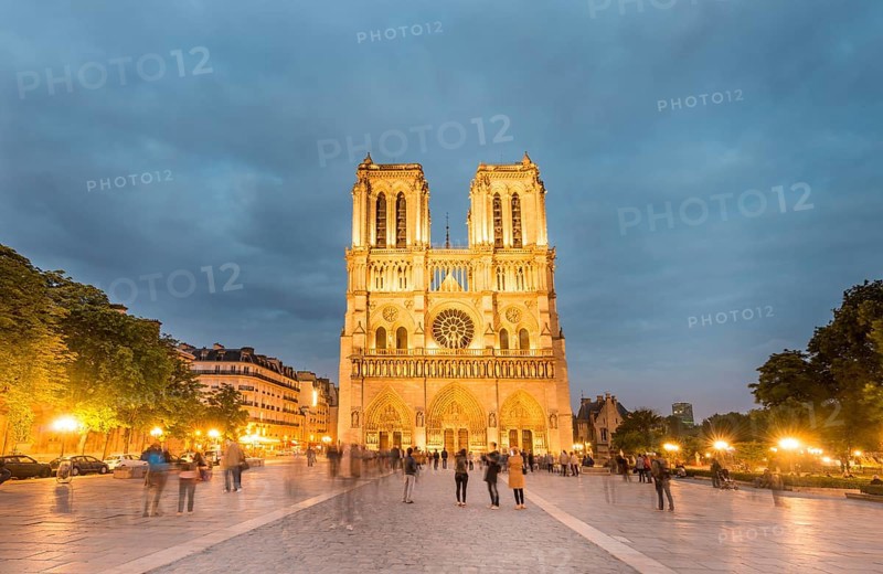 Notre Dame Cathedral at dusk
