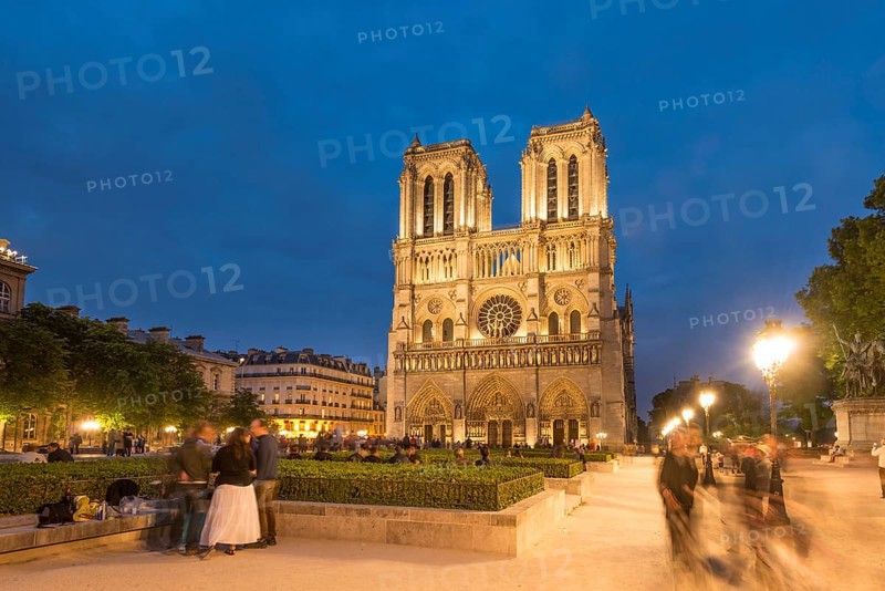 Notre Dame Cathedral at dusk