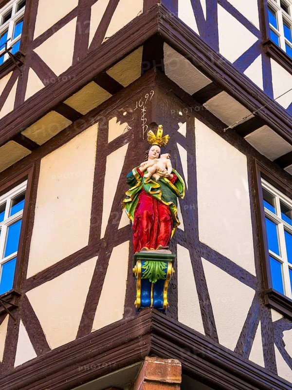 Decorated half-timbered houses in the historic centre