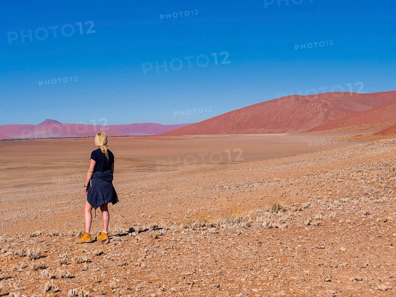 Woman standing in the Namib Desert