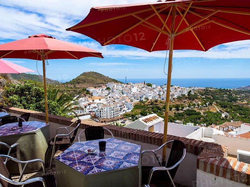 View of white houses in Frigiliana